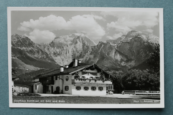 AK Berchtesgaden / 1951 / Gasthaus Kohlhiasl mit Göll un Brett